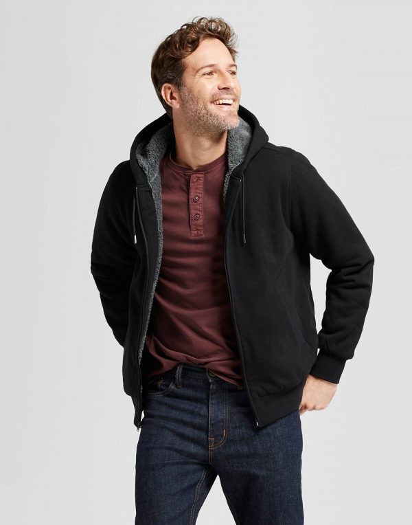 Mens Standard Fit Sherpa Fleece Jacket